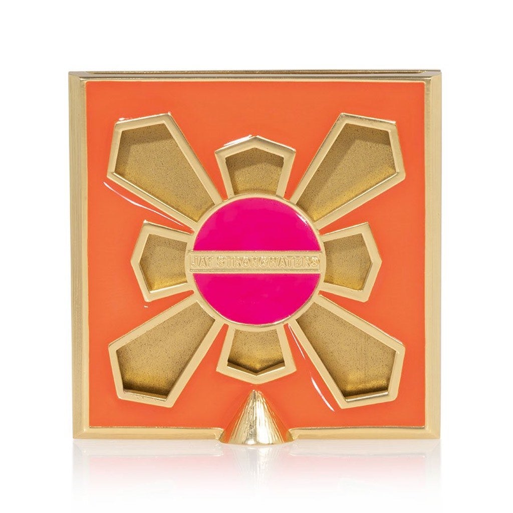 Jay Strongwater Leland Pave Corner 2" Square Frame - Electric Pink Picture Frames Jay Strongwater 