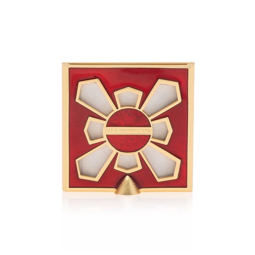 Jay Strongwater Leland Pave Corner 2" Square Frame - Ruby Picture Frames Jay Strongwater 