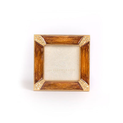 Jay Strongwater Leland Pave Corner 2" Square Frame - Topaz Picture Frames Jay Strongwater 