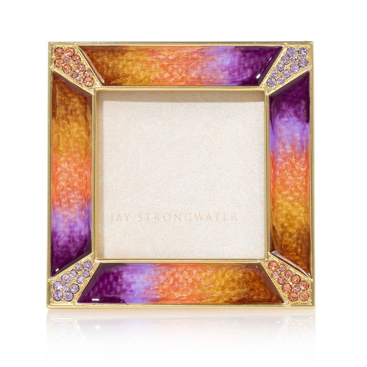 Jay Strongwater Leland Pave Corner 2" Square Frame - Autumn Picture Frames Jay Strongwater 
