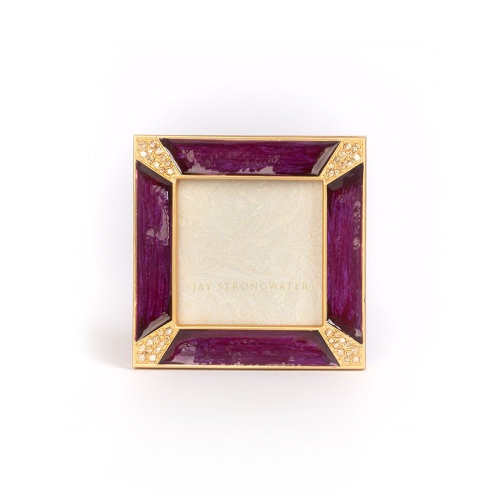 Jay Strongwater Leland Pave Corner 2" Square Frame - Bouquet Picture Frames Jay Strongwater 