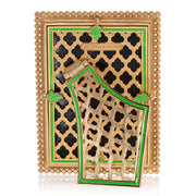 Jay Strongwater Lorraine Stone Edge 4” x 6" Frame - Electric Green Picture Frames Jay Strongwater 