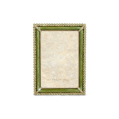 Jay Strongwater Lorraine Stone Edge 4" x 6" Frame - Leaf Picture Frames Jay Strongwater 