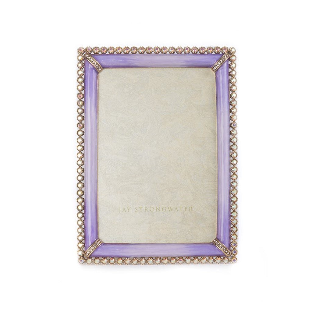 Jay Strongwater Lorraine Stone Edge 4" x 6" Frame - Lavender Picture Frames Jay Strongwater 