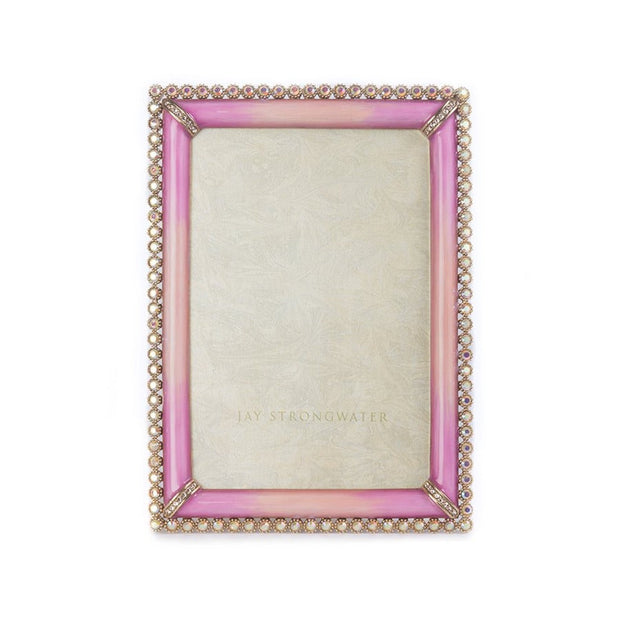 Jay Strongwater Lorraine Stone Edge 4" x 6" Frame - Rose Picture Frames Jay Strongwater 