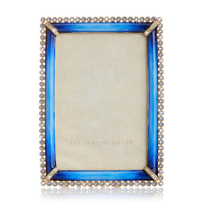 Jay Strongwater Lorraine Stone Edge 4" x 6" Frame - Lapis Picture Frames Jay Strongwater 