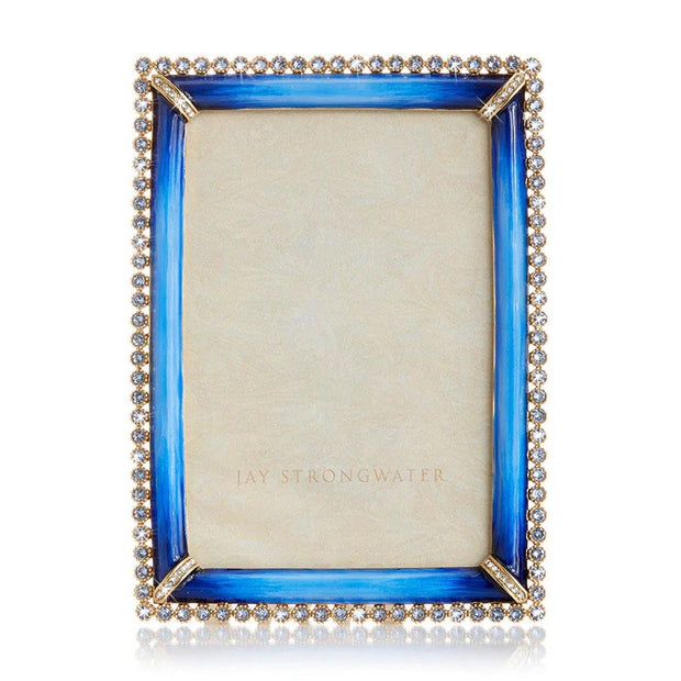 Jay Strongwater Lorraine Stone Edge 4" x 6" Frame - Lapis Picture Frames Jay Strongwater 