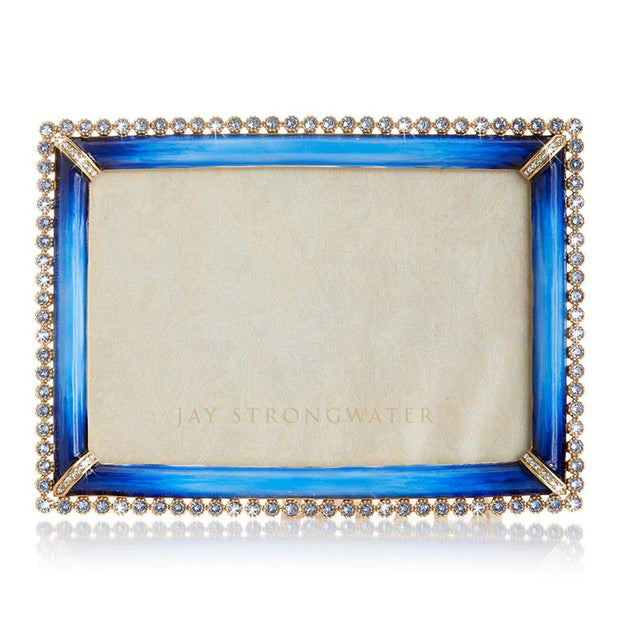 Jay Strongwater Lorraine Stone Edge 4" x 6" Frame - Lapis Picture Frames Jay Strongwater 
