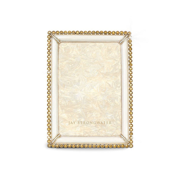 Jay Strongwater Lorraine Stone Edge 4" x 6" Frame - Gold Picture Frames Jay Strongwater 