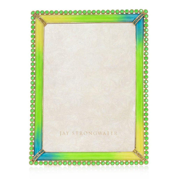 Jay Strongwater Lucas Stone Edge 5” x 7" Frame - Electric Green Picture Frames Jay Strongwater 