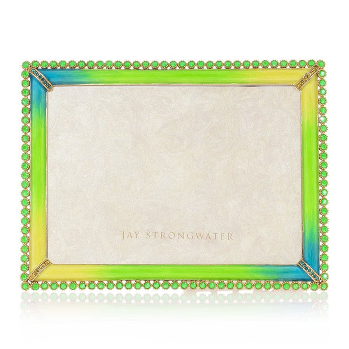 Jay Strongwater Lucas Stone Edge 5” x 7" Frame - Electric Green Picture Frames Jay Strongwater 