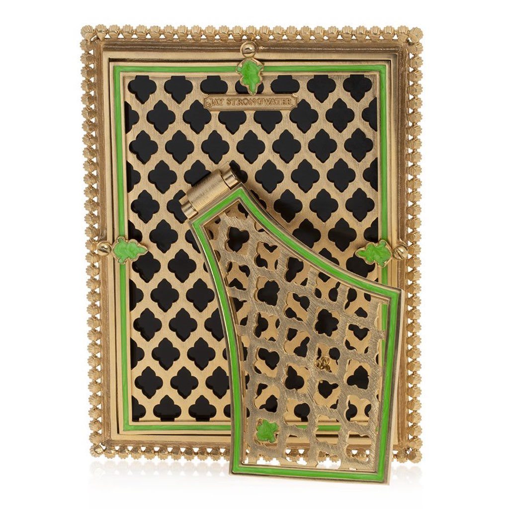 Jay Strongwater Lucas Stone Edge 5” x 7" Frame - Electric Green Picture Frames Jay Strongwater 