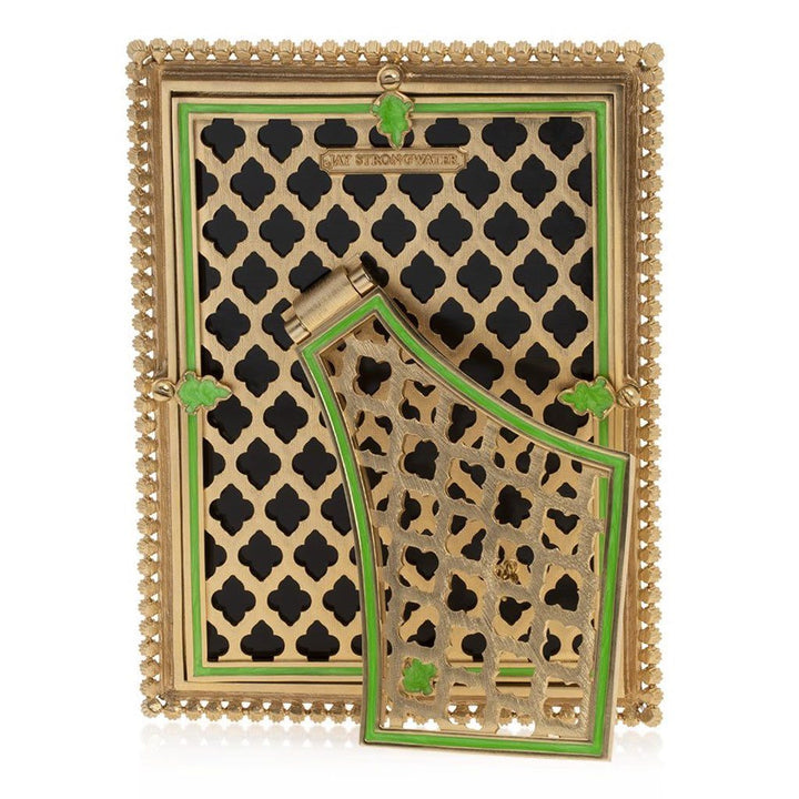 Jay Strongwater Lucas Stone Edge 5” x 7" Frame - Electric Green Picture Frames Jay Strongwater 