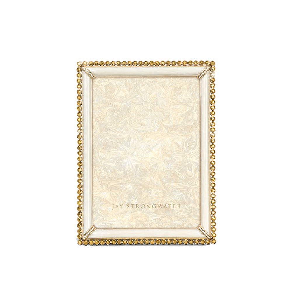 Jay Strongwater Lucas Stone Edge 5" x 7" Frame - Gold Picture Frames Jay Strongwater 