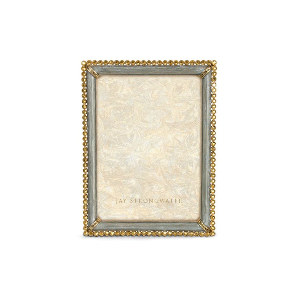 Jay Strongwater Lucas Stone Edge 5" x 7" Frame - Silver Picture Frames Jay Strongwater 