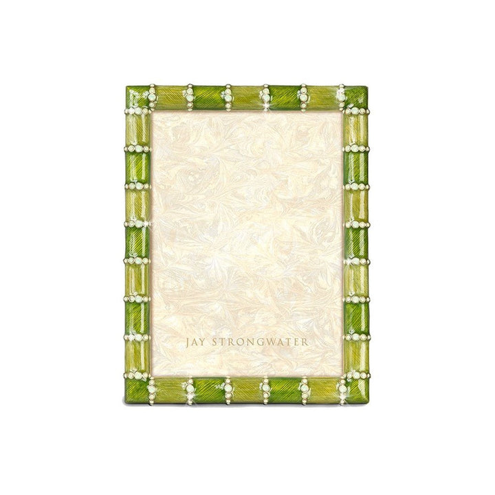 Jay Strongwater Pierce Striped 5" x 7" Frame - Leaf Picture Frames Jay Strongwater 
