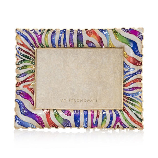 Jay Strongwater Wyatt Zebra 5" x 7" Frame Picture Frames Jay Strongwater 