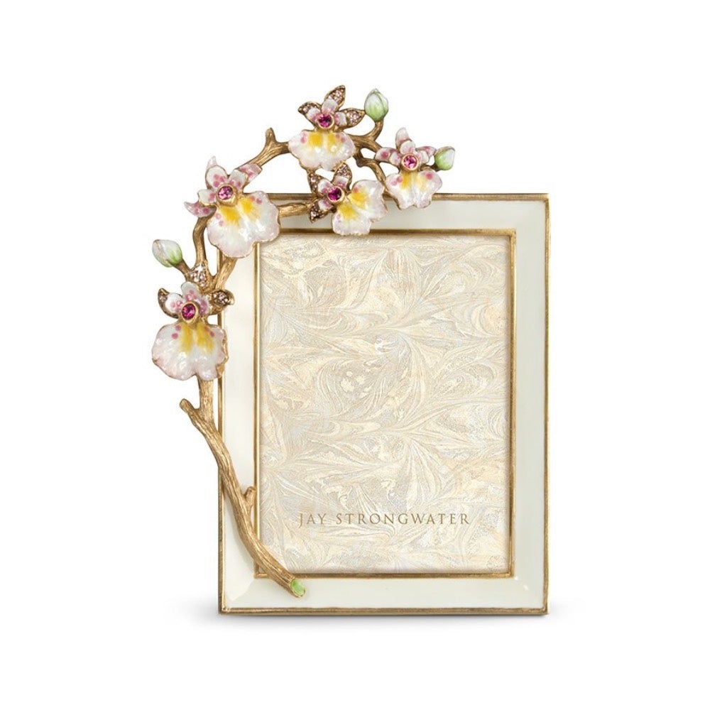 Jay Strongwater Kelsey Orchid 3" x 4" Frame - Flora Picture Frames Jay Strongwater 