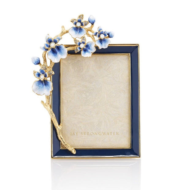 Jay Strongwater Kelsey Orchid 3” x 4" Frame - Delft Garden Picture Frames Jay Strongwater 