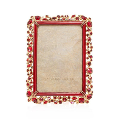 Jay Strongwater Emery Bejeweled 4" x 6" Frame - Ruby Picture Frames Jay Strongwater 