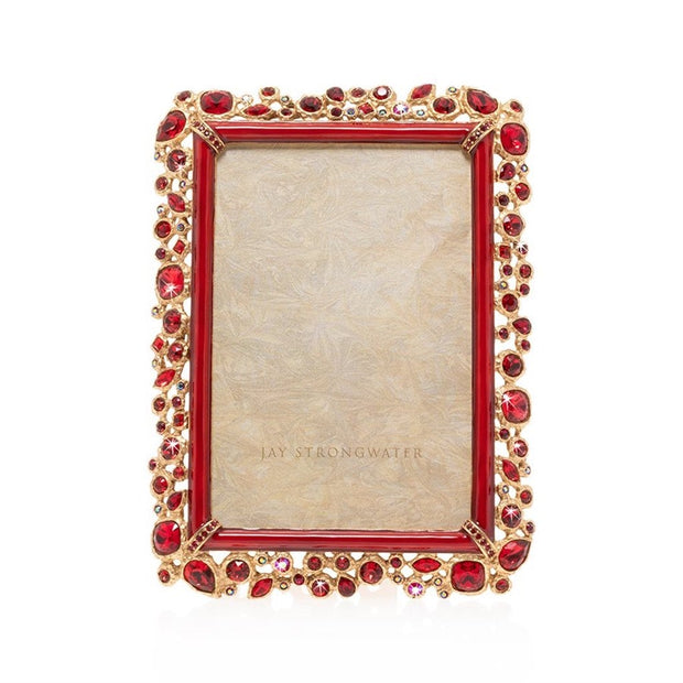 Jay Strongwater Emery Bejeweled 4" x 6" Frame - Ruby Picture Frames Jay Strongwater 