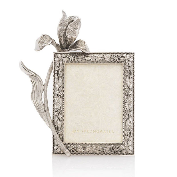 Jay Strongwater Claudia Tulip 3" x 4" Frame - Silver Picture Frames Jay Strongwater 