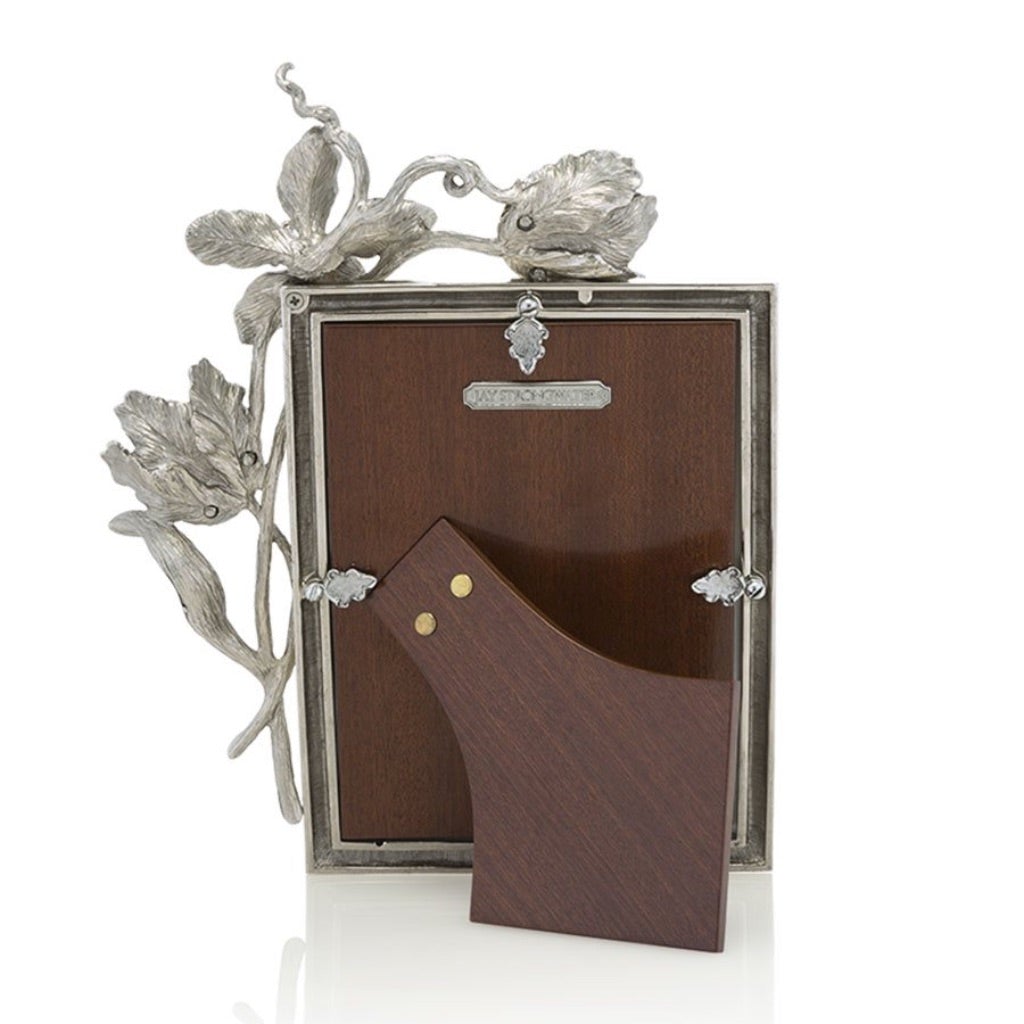 Jay Strongwater Irene Tulip 5" x 7" Frame - Silver Picture Frames Jay Strongwater 
