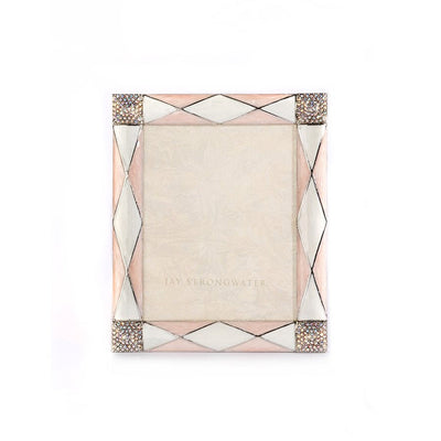 Jay Strongwater Alex Argyle 3" x 4" Frame - Pale Pink Picture Frames Jay Strongwater 