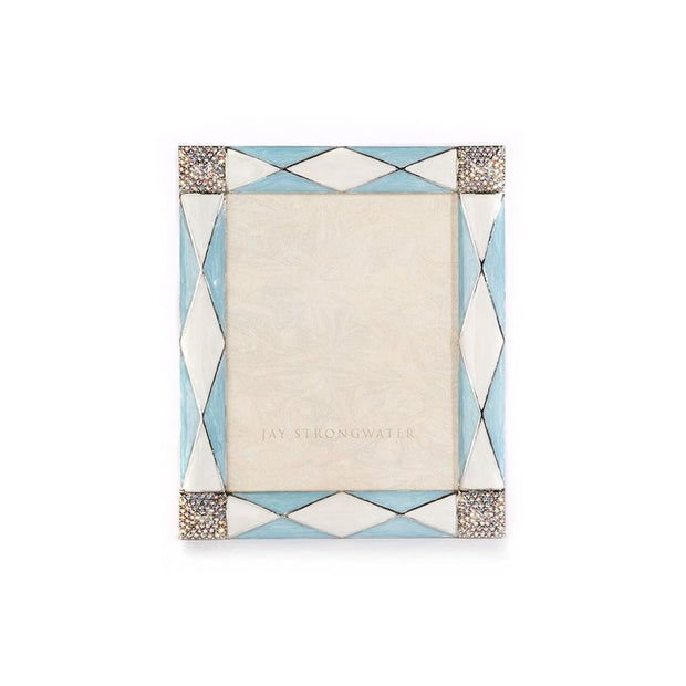 Jay Strongwater Alex Argyle 3" x 4" Frame - Pale Blue Picture Frames Jay Strongwater 
