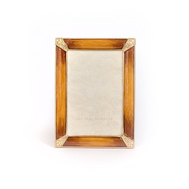 Jay Strongwater Leonard Pave Corner 4" x 6" Frame - Topaz Picture Frames Jay Strongwater 