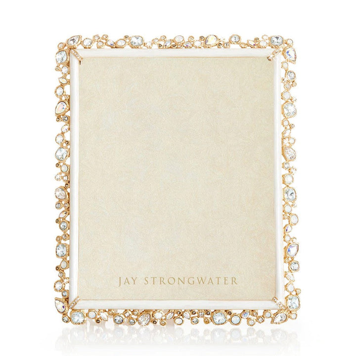 Jay Strongwater Theo Bejeweled 8" x 10" Frame - White Opal Picture Frames Jay Strongwater 