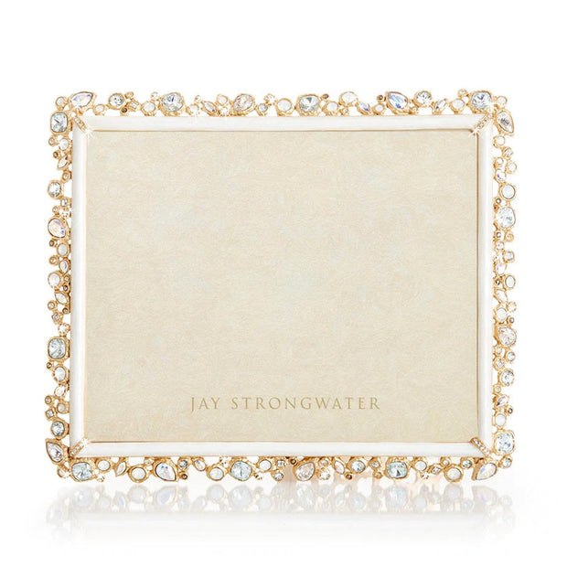 Jay Strongwater Theo Bejeweled 8" x 10" Frame - White Opal Picture Frames Jay Strongwater 