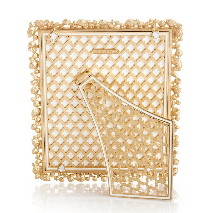 Jay Strongwater Theo Bejeweled 8" x 10" Frame - White Opal Picture Frames Jay Strongwater 