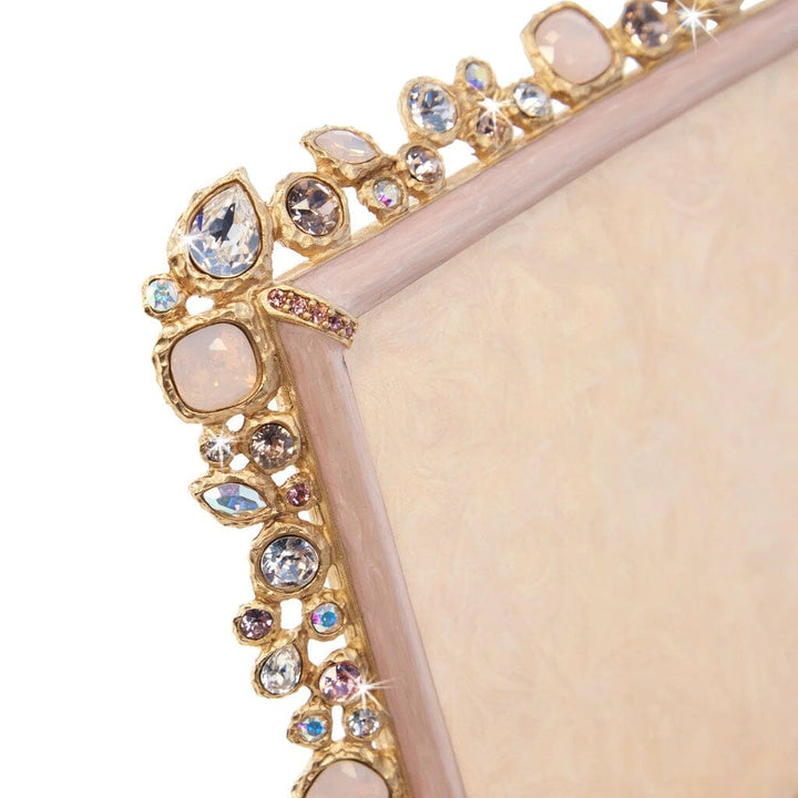 Jay Strongwater Leslie Bejeweled 5" x 7" Frame - Baby Pink Picture Frames Jay Strongwater 