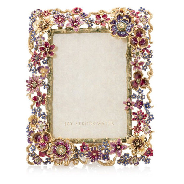 Jay Strongwater Ophelia Floral Cluster 5" x 7" Frame Picture Frames Jay Strongwater 