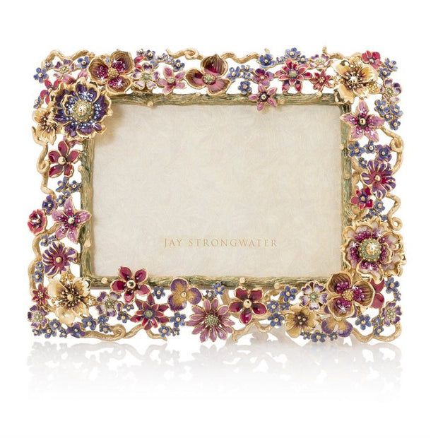 Jay Strongwater Ophelia Floral Cluster 5" x 7" Frame Picture Frames Jay Strongwater 