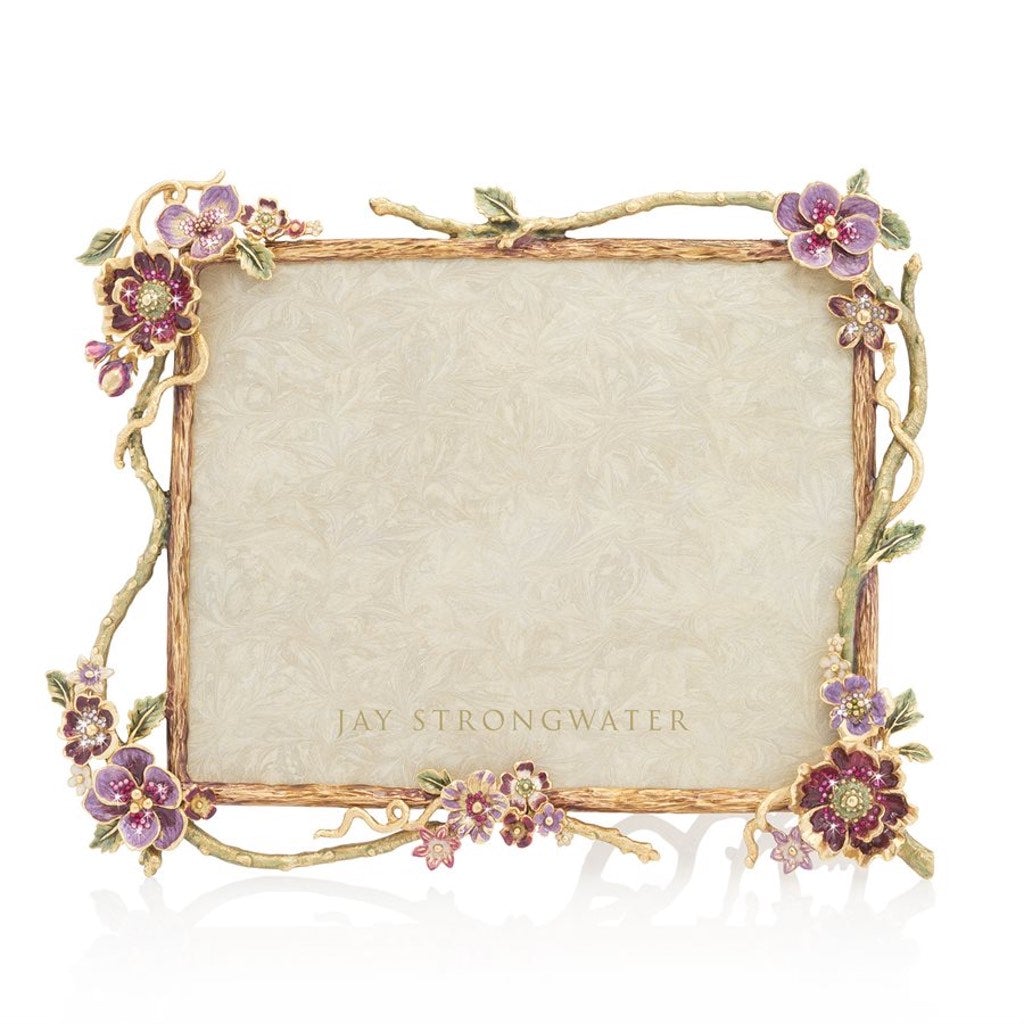 Jay Strongwater Delilah Floral Branch 8" x 10" Frame Picture Frames Jay Strongwater 