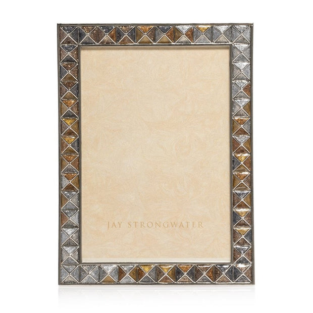 Jay Strongwater Mosaic Pyramid 5" x 7" Frame - Mixed Metal Picture Frames Jay Strongwater 