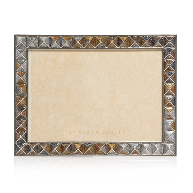 Jay Strongwater Mosaic Pyramid 5" x 7" Frame - Mixed Metal Picture Frames Jay Strongwater 