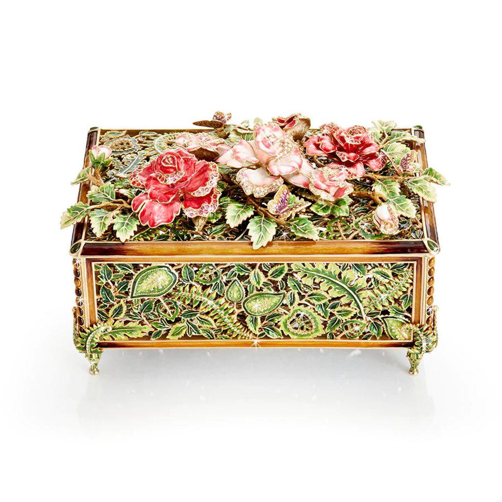 Jay Strongwater Grand Rose Box Boxes Jay Strongwater 