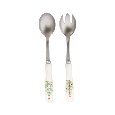 Vietri Lastra Holiday Salad Server Set Dinnerware Vietri 