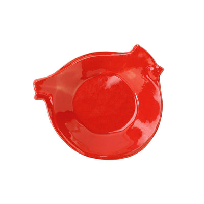 Vietri Lastra Holiday Figural Red Bird Canape Plate Dinnerware Vietri 