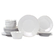 Vietri Lastra Sixteen-Piece Place Setting Dinnerware Vietri Light Gray 