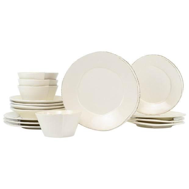 Vietri Lastra Sixteen-Piece Place Setting Dinnerware Vietri Linen 