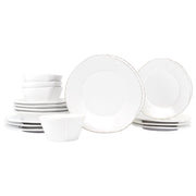 Vietri Lastra White Sixteen-Piece Place Setting Dinnerware Vietri 