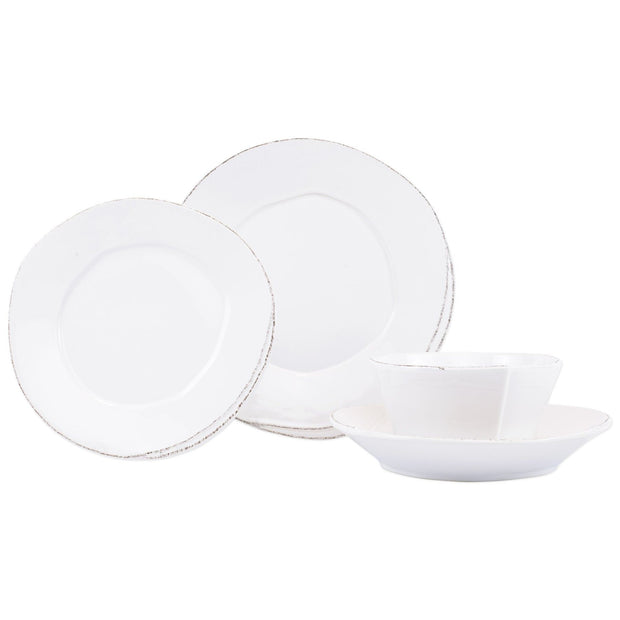 Vietri Lastra White Four-Piece Place Setting Dinnerware Vietri 