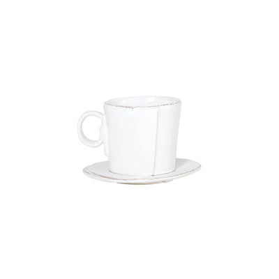 Vietri Lastra White Espresso Cup & Saucer Dinnerware Vietri 