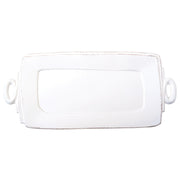 Vietri Lastra White Handled Rectangular Platter Dinnerware Vietri 