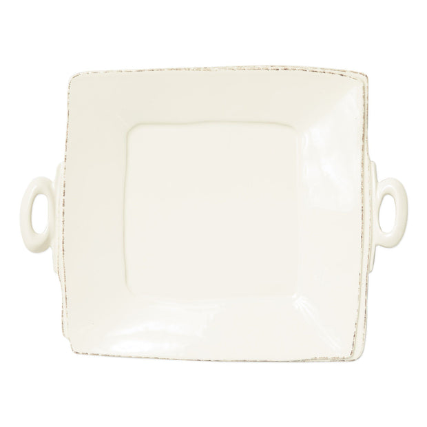 Vietri Lastra Handled Square Platter Dinnerware Vietri Linen 