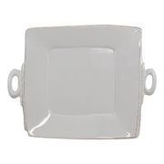 Vietri Lastra Handled Square Platter Dinnerware Vietri Light Gray 